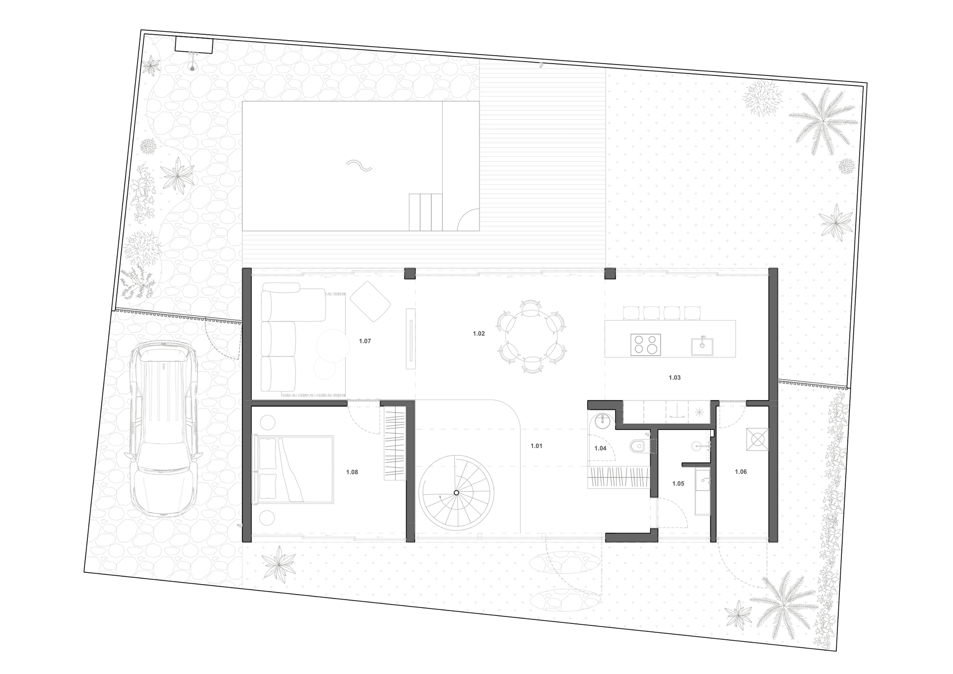NOIR UBUD level 1 floor plan